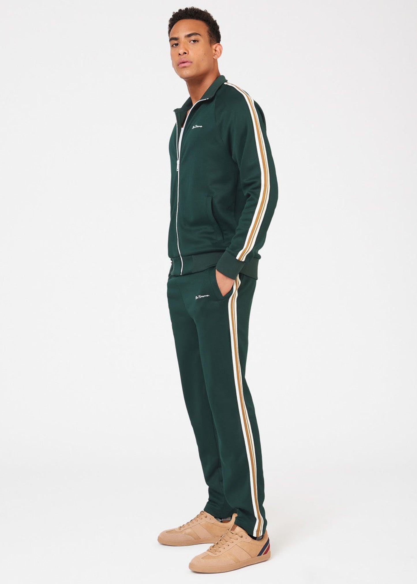 Ben Sherman Vesten House taped track top - dark green