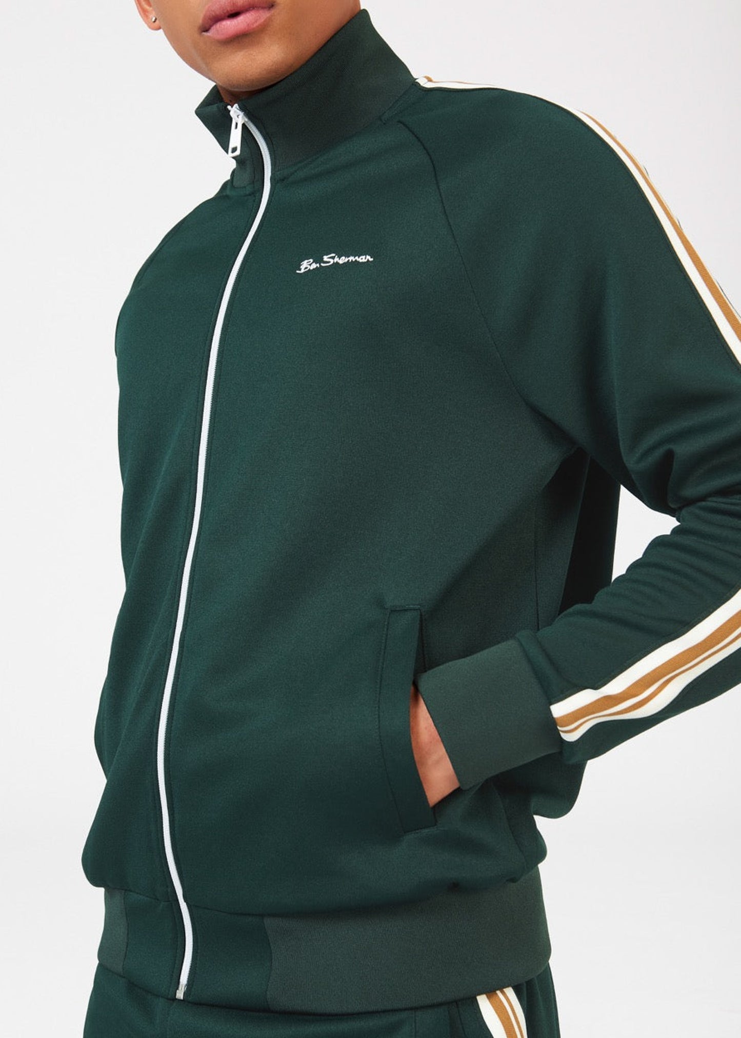 Ben Sherman Vesten House taped track top - dark green
