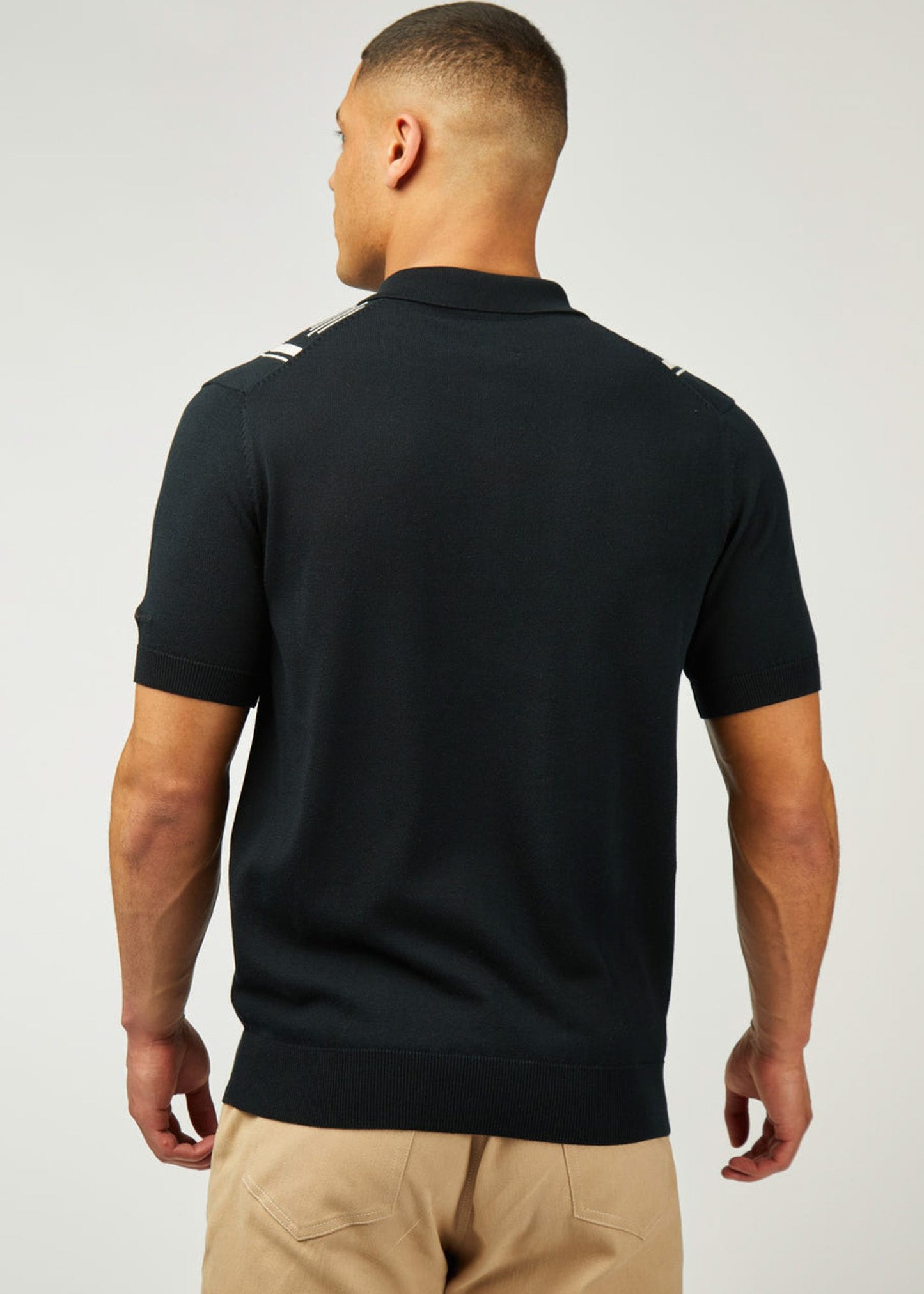 Ben Sherman Polo's Argyle jacquard polo - black
