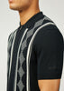 Ben Sherman Polo's Argyle jacquard polo - black