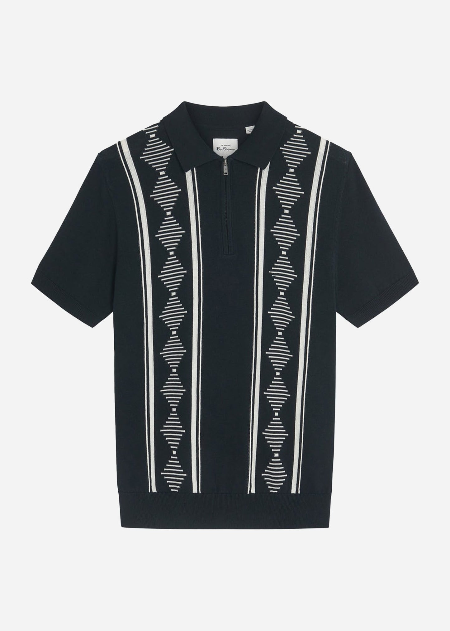 Ben Sherman Polo's Argyle jacquard polo - black