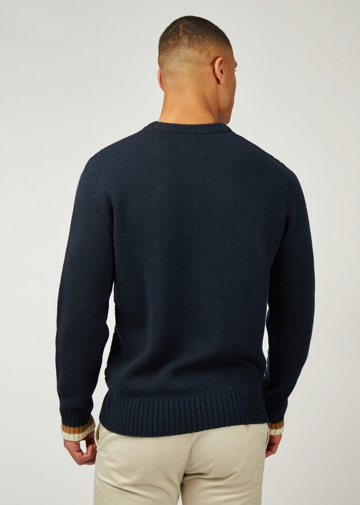 Ben Sherman Truien Cable textured crew - dark navy