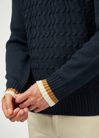 Ben Sherman Truien  Cable textured crew - dark navy
