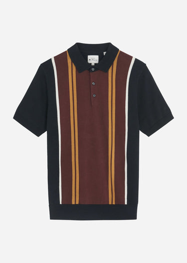 Ben Sherman Polo's Verticle stripe polo - black