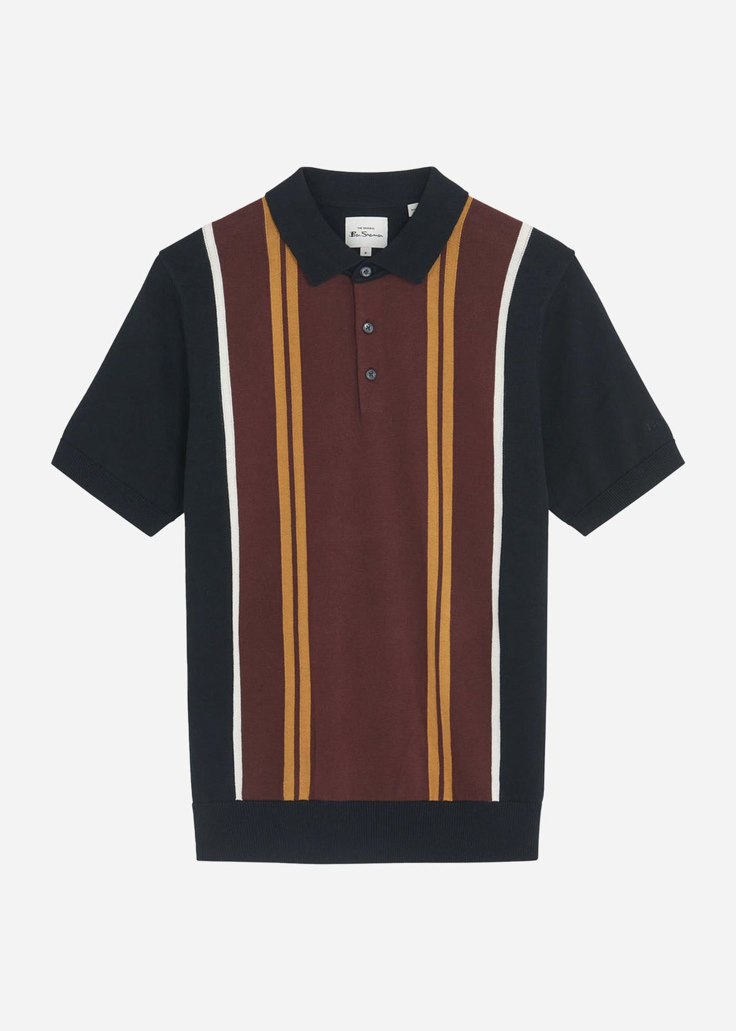 Ben Sherman Polo's Verticle stripe polo - black