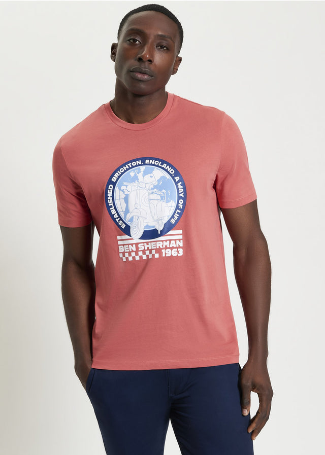 Ben Sherman T-shirts World scooter - cerise