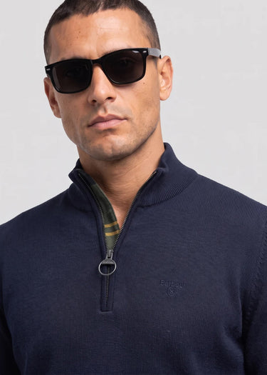 Barbour Truien Cotton half zip knitted jumper - navy