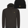 Lyle & Scott Jassen Fleece back softshell jacket - jet black + GRATIS bijpassende muts