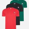 Fila T-shirts 3 pack ledge tee - True Red - Black - Aventurine