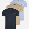 Lyle & Scott T-shirts 3 pack t-shirt - Dark Navy - Crafted Blue - Sage Uniform