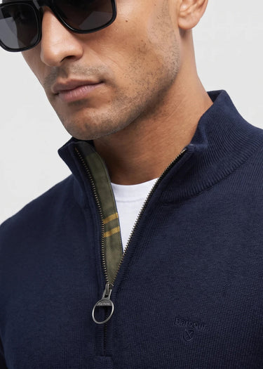 Barbour Truien Cotton half zip knitted jumper - navy