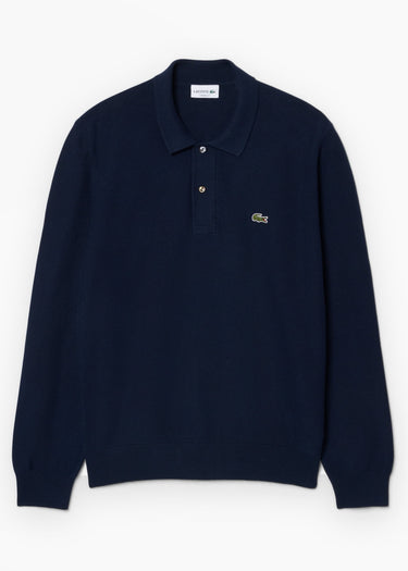 Lacoste Longsleeve Polo's Knitted long sleeve polo sweater - navy blue