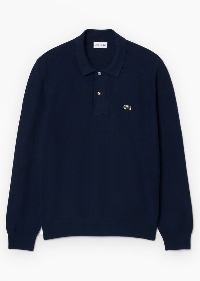 Lacoste Longsleeve Polo's Knitted long sleeve polo sweater - navy blue