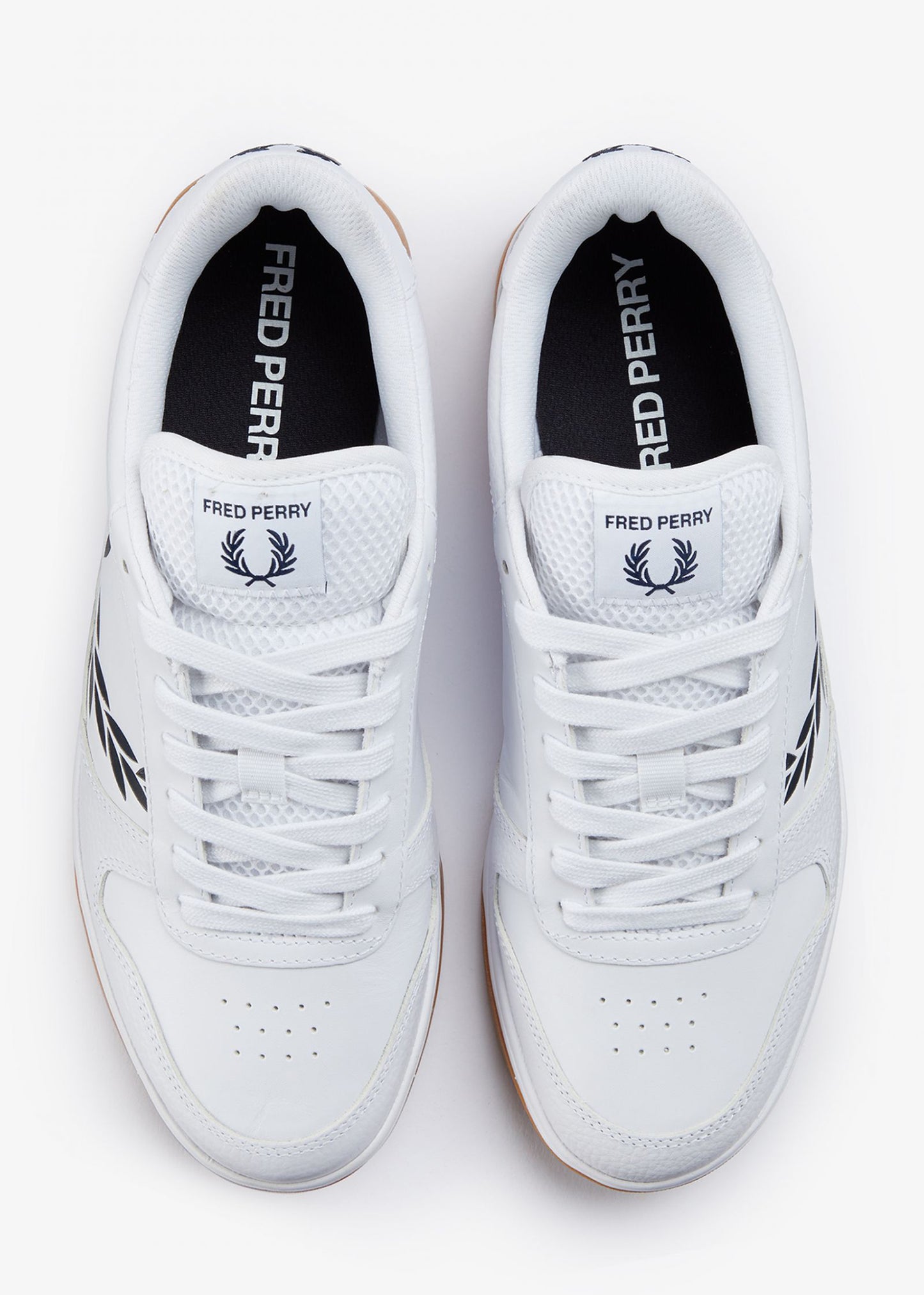 Fred Perry Schoenen Textured leather - white navy