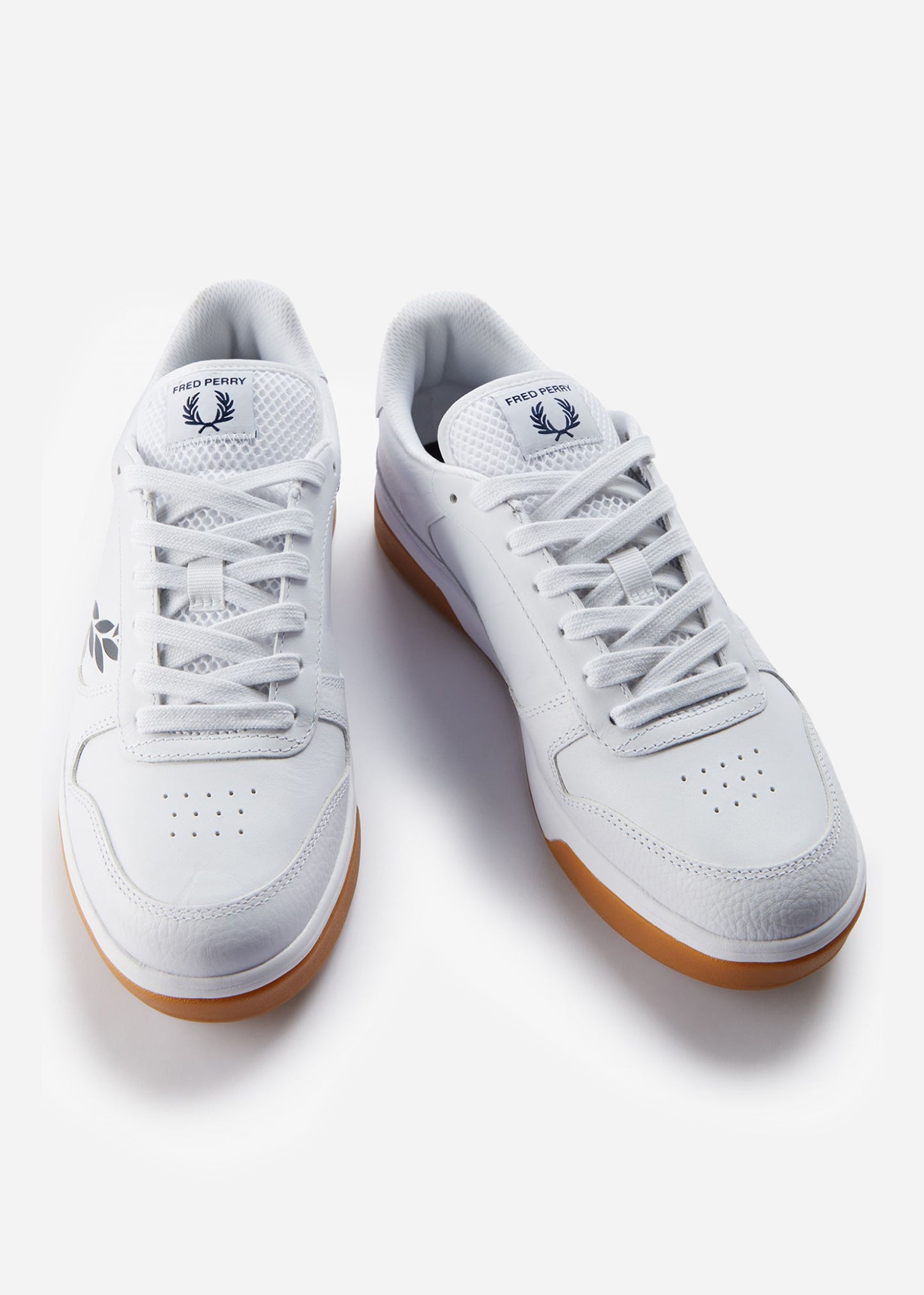 Fred Perry Schoenen Textured leather - white navy