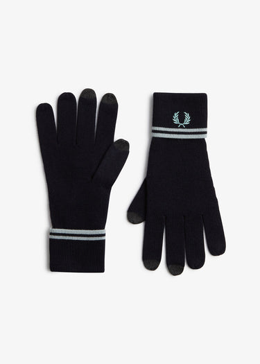 Fred Perry Handschoenen Twin tipped merino wool gloves - navy silver blue silver blue