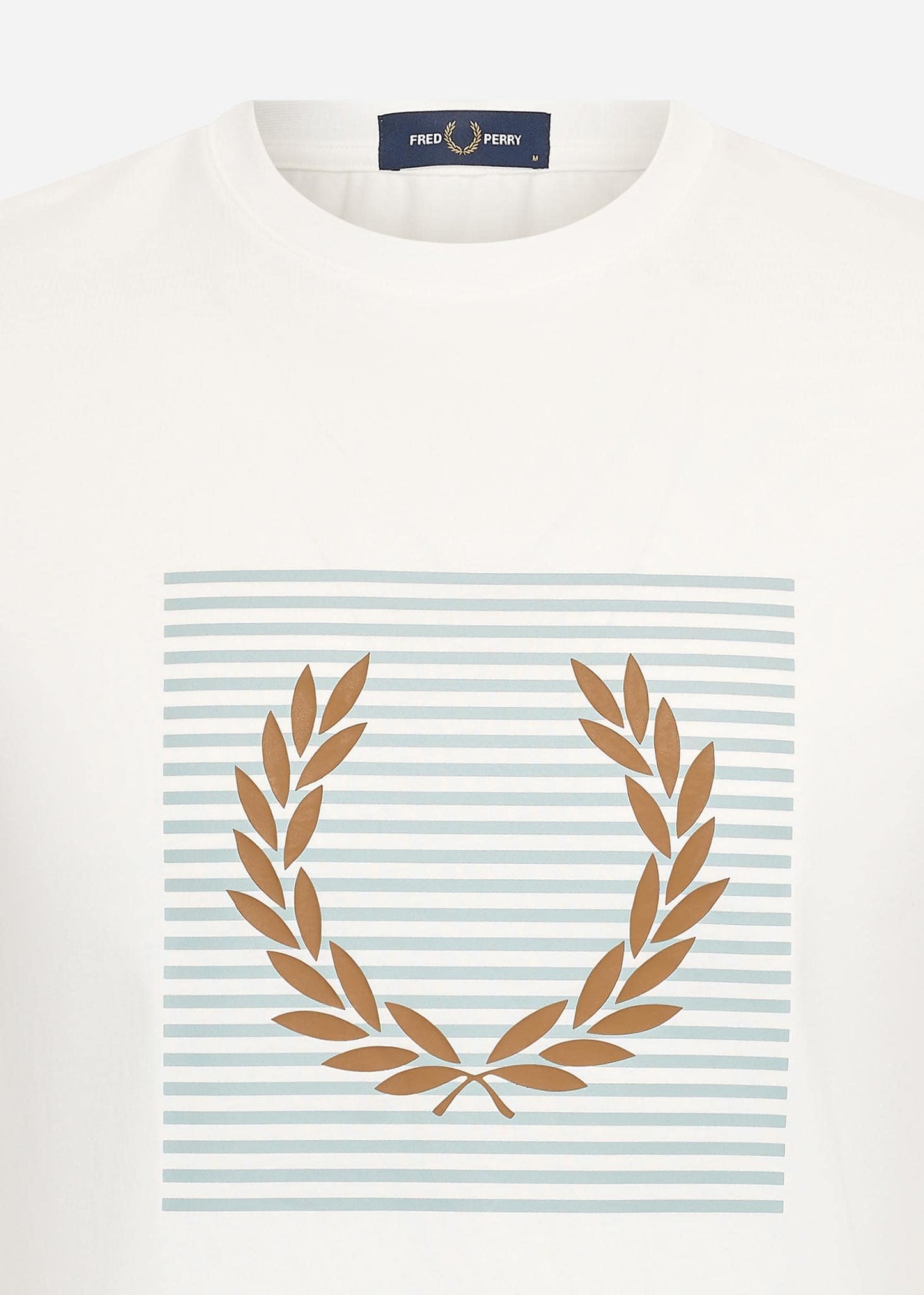 Fred Perry T-shirts Striped laurel wreath t-shirt - snow white