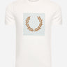 Fred Perry T-shirts Striped laurel wreath t-shirt - snow white