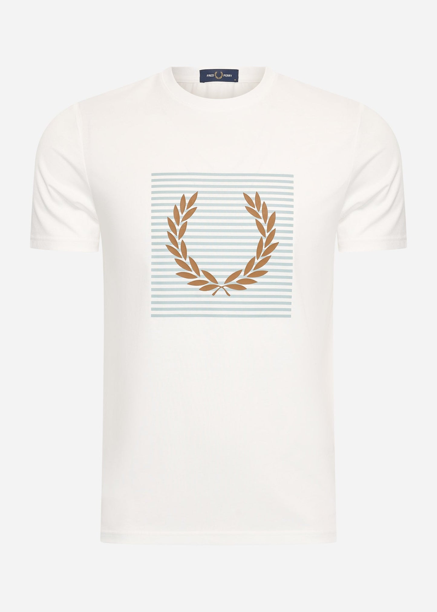 Fred Perry T-shirts Striped laurel wreath t-shirt - snow white