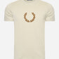 Fred Perry T-shirts  Flocked laurel wreath gra tee - light oyster 