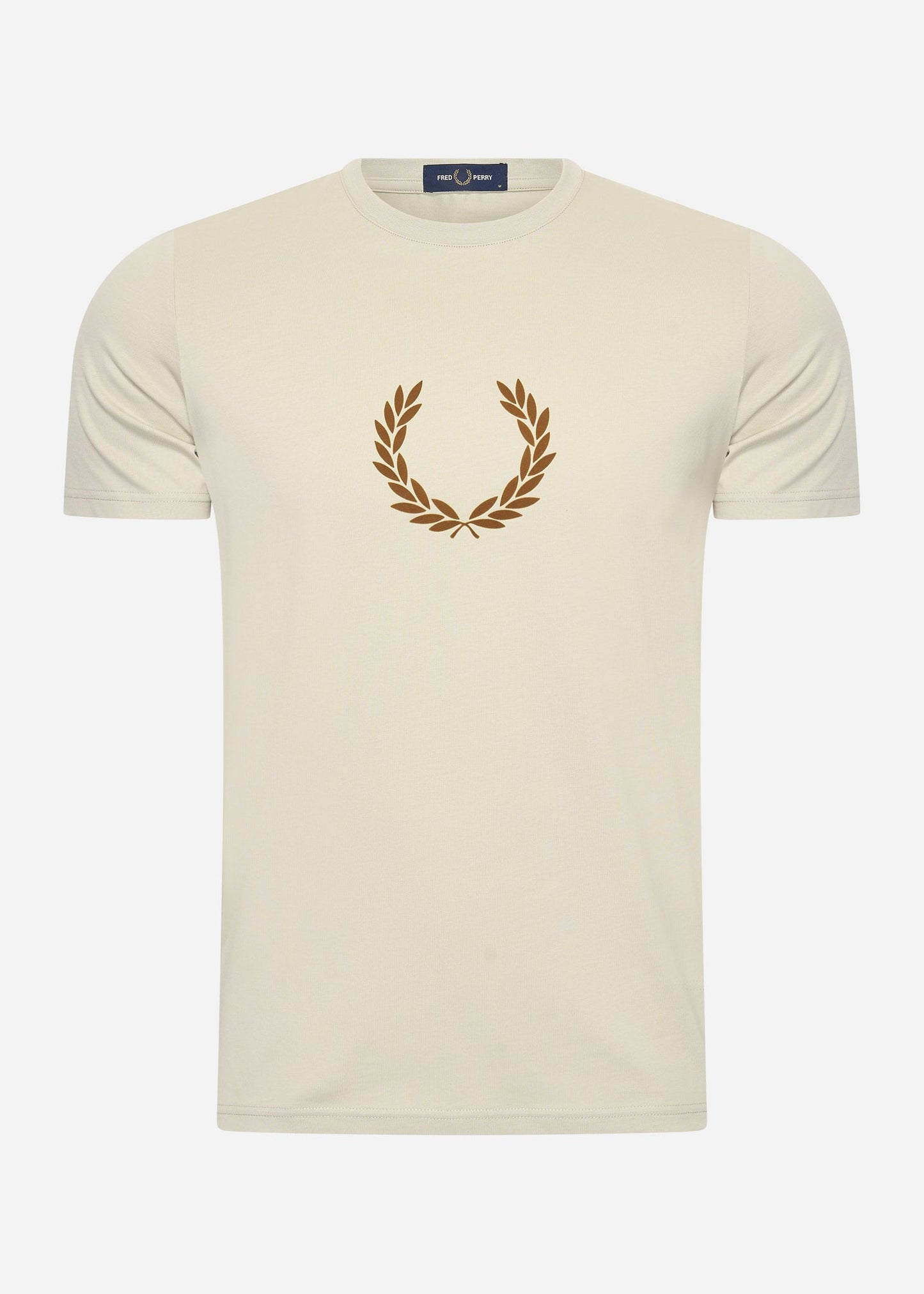 Fred Perry T-shirts Flocked laurel wreath gra tee - light oyster