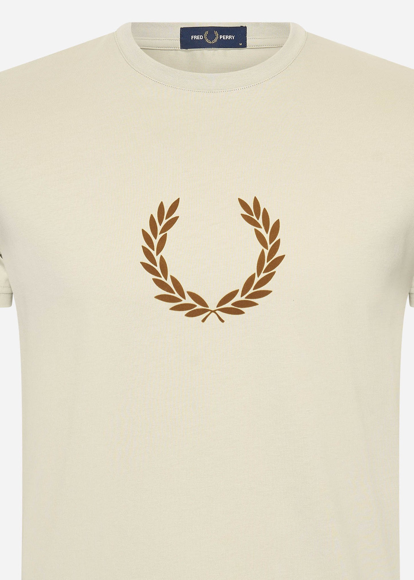 Fred Perry T-shirts Flocked laurel wreath gra tee - light oyster