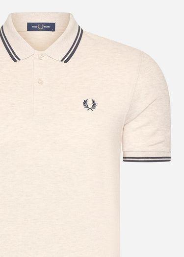 Fred Perry Polo's Twin tipped fred perry shirt - porridge marl anchor grey anchor grey