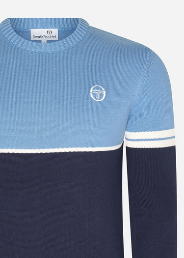 Sergio Tacchini Truien Orion knit knitted jumper - coronet blue maritime blue gardenia