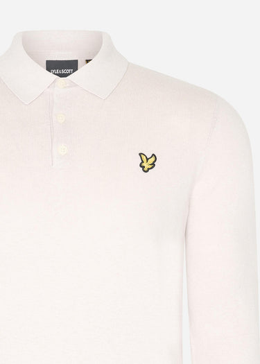 Lyle & Scott Truien Cotton merino long sleeve knitted polo - cove