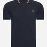 Fred Perry Polo's Twin tipped fred perry shirt - navy ecru ntflak