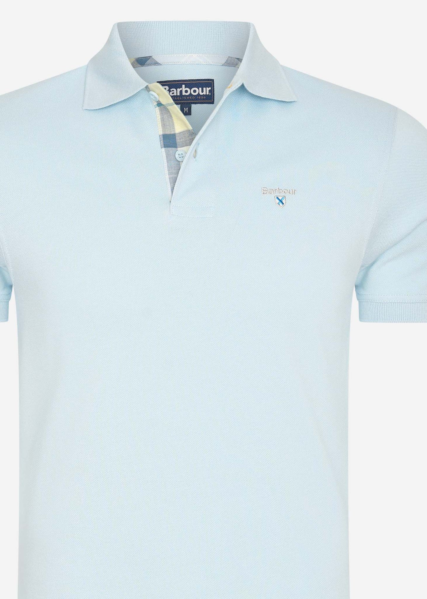 Barbour Polo's Tartan pique polo - niagra mist