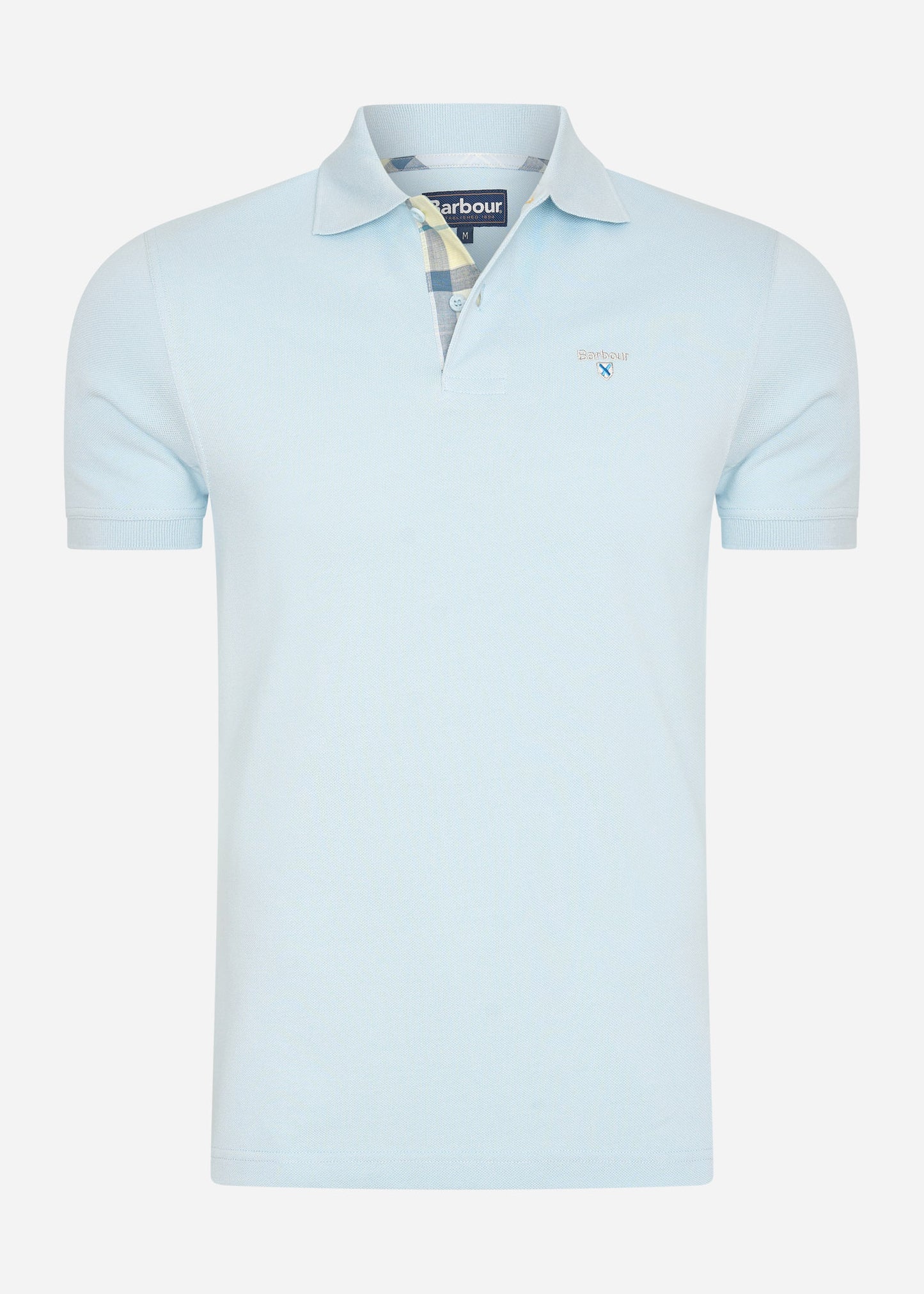 Barbour Polo's Tartan pique polo - niagra mist