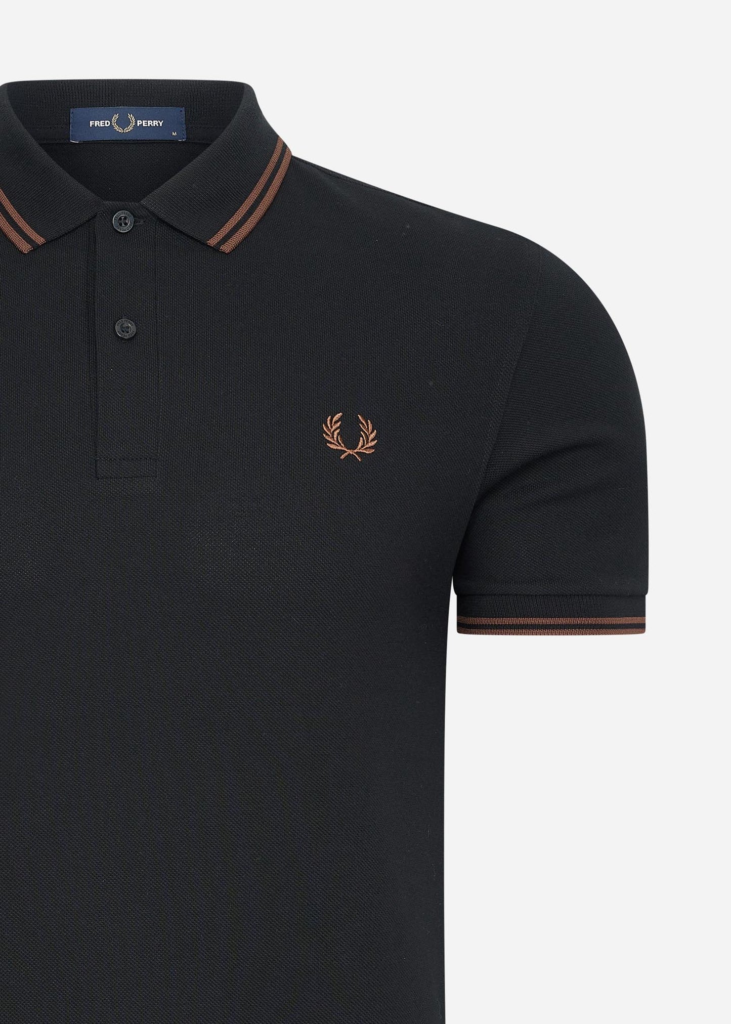 Fred Perry Polo's Twin tipped fred perry shirt - black whisky brown