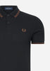 Fred Perry Polo's Twin tipped fred perry shirt - black whisky brown