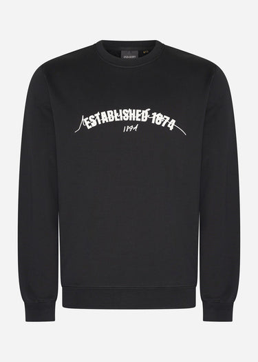 Lyle & Scott Truien  Established 1874 graphic crew neck sweatshirt - jet black