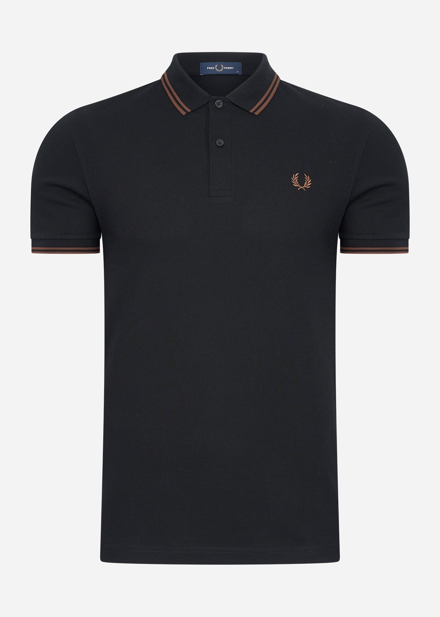 Fred Perry Polo's Twin tipped fred perry shirt - black whisky brown