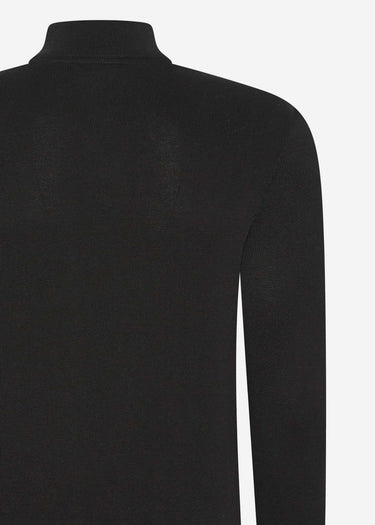 Barbour International Truien  Murrey quarter placket knit - black
