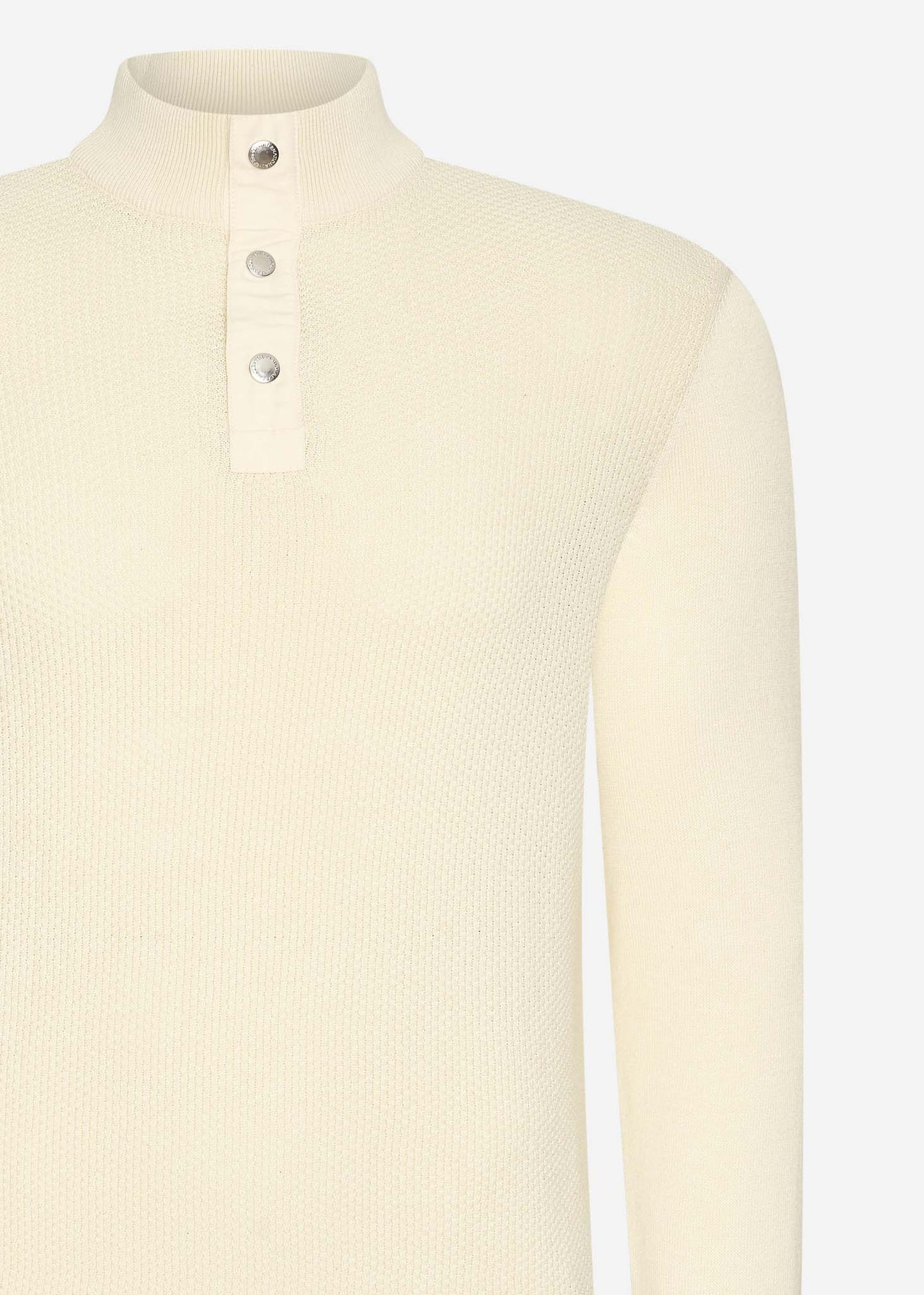 Barbour International Truien Murrey quarter placket knit - dove grey