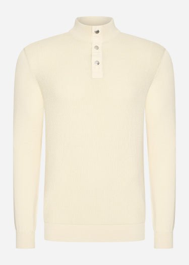 Barbour International Truien Murrey quarter placket knit - dove grey