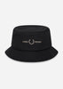 Fred Perry Bucket Hats Graphic brand twill bucket hat - black warm grey