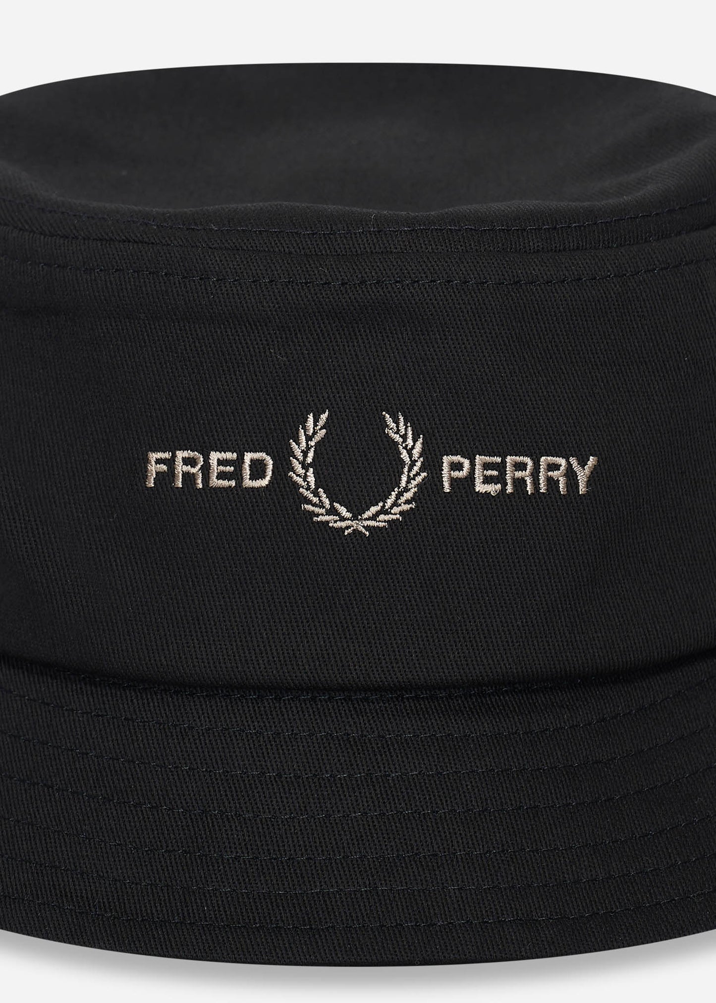 Fred Perry Bucket Hats Graphic brand twill bucket hat - black warm grey