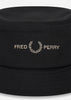 Fred Perry Bucket Hats Graphic brand twill bucket hat - black warm grey