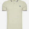 Fred Perry Polo's Twin tipped fred perry shirt - seagrass light rust french navy