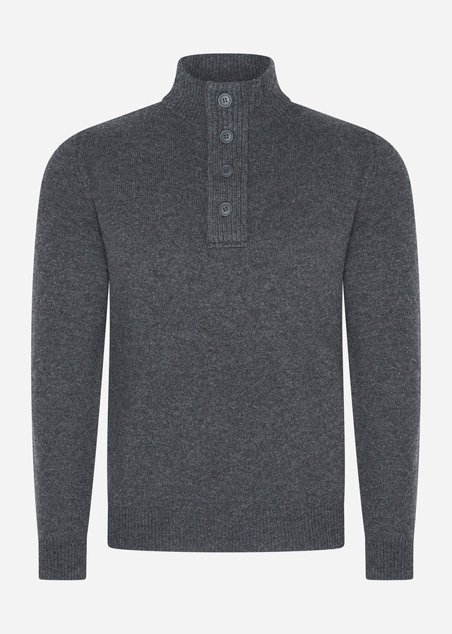 Barbour Truien Essential patch half zip knitted jumper - charcoal