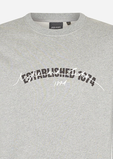 Lyle & Scott Truien  Established 1874 graphic crew neck sweatshirt - mid grey marl