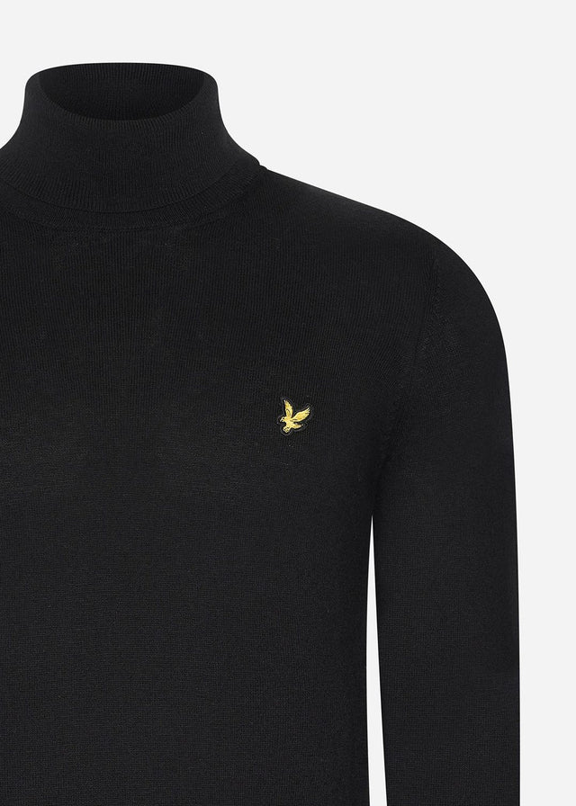 Lyle & Scott Truien Cotton merino turtleneck jumper - jet black
