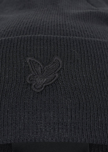 Lyle & Scott Mutsen Tonal eagle beanie - jet black