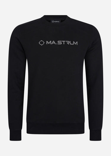 MA.Strum Truien Chest print crew sweat - jet black