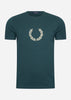 Fred Perry T-shirts Laurel wreath graphic t-shirt - petrol blue
