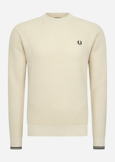 Fred Perry Truien Waffle stitch jumper - oatmeal